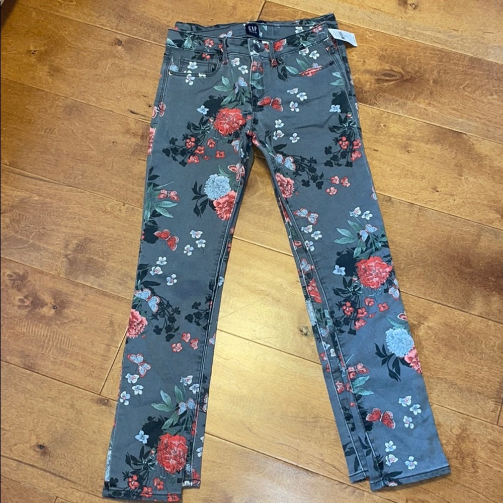 Floral Grey Gap Jeans